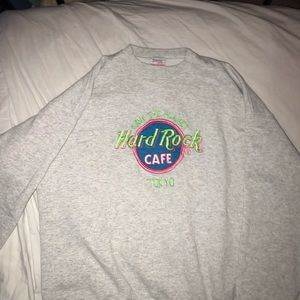 Xl Hard Rock Cafe Tokyo neon crewneck sweatshirt